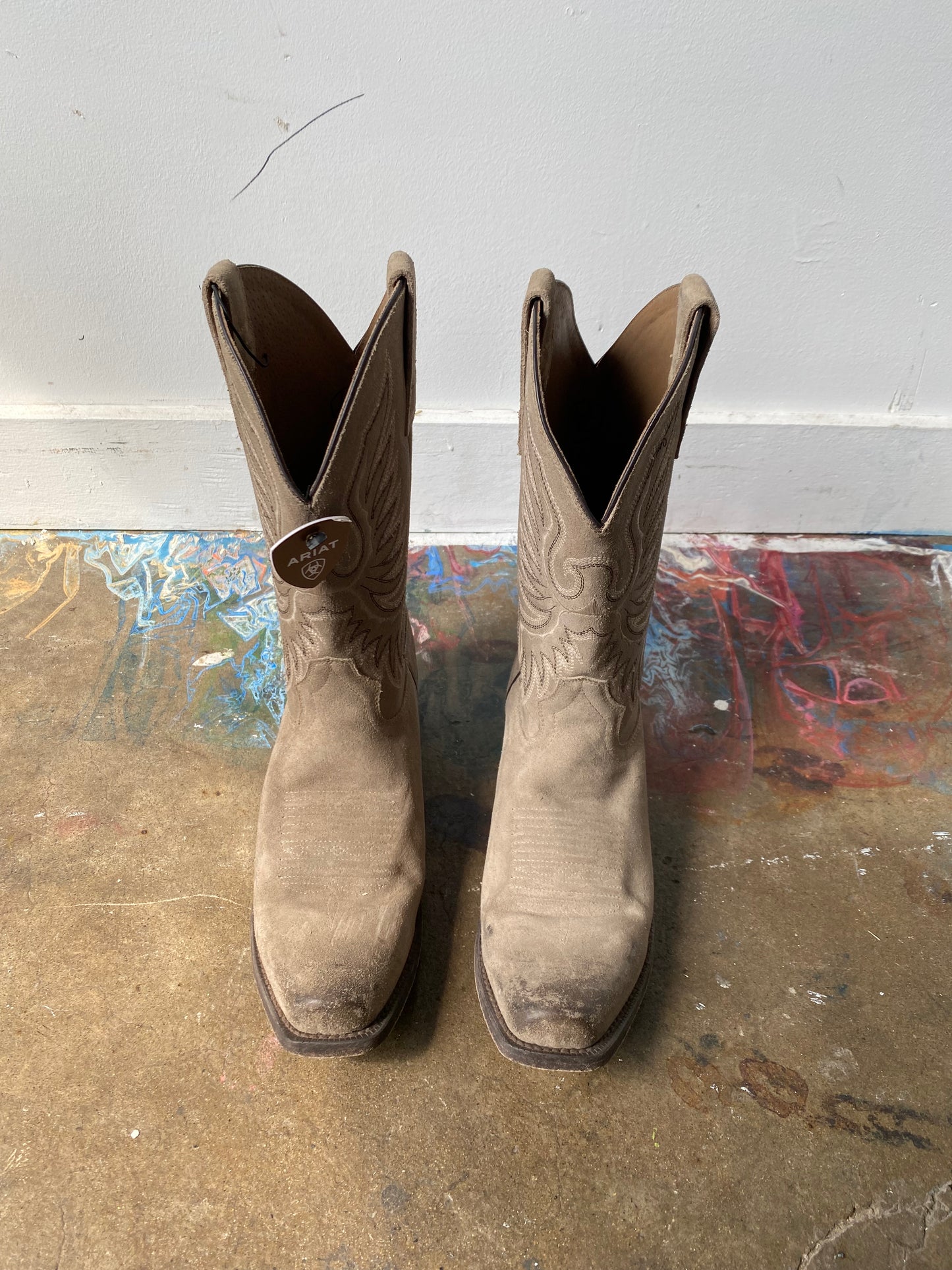 Distressed Suede Ariat Cowboy Boots