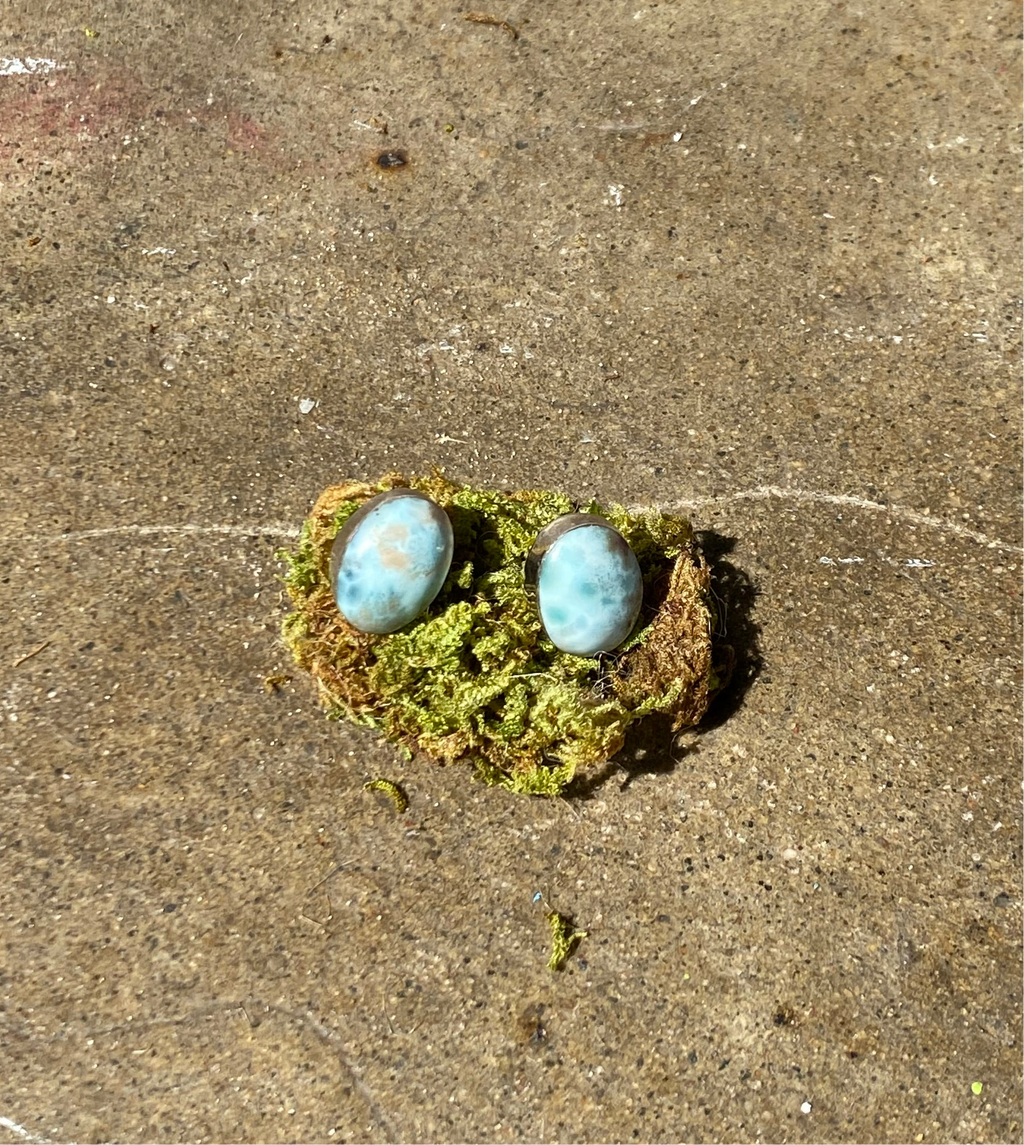 LARIMAR STUD EARRINGS