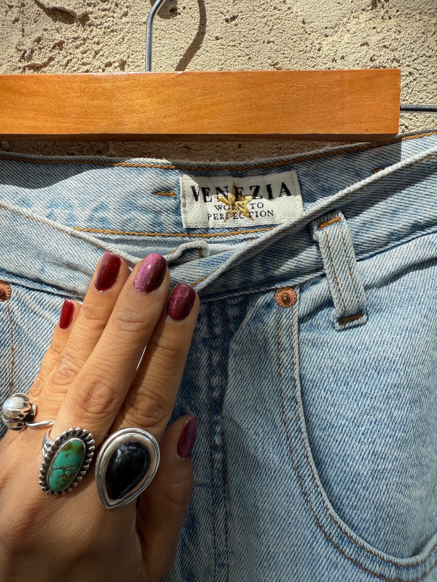 Venezia Vintage High-Waisted Denim Shorts